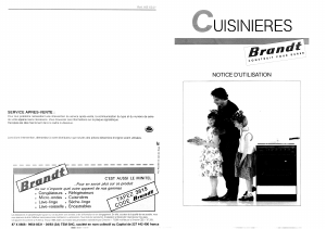 Mode d’emploi Brandt KB634 Cuisinière