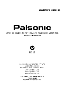 Handleiding Palsonic PDP5010 Plasma televisie