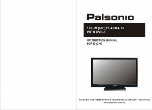 Handleiding Palsonic PDP5012HD Plasma televisie