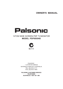 Handleiding Palsonic PDP5055HD Plasma televisie