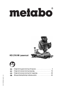 Bruksanvisning Metabo KS 216 M Lasercut Kapsåg