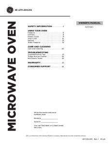 Manual GE GCST14S1WBB Microwave