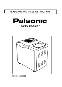 Manual Palsonic PAB-3600 Bread Maker