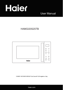 Manual Haier HAMGI20S2STB Microwave