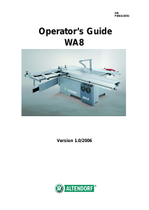 Manual Altendorf WA8 Table Saw