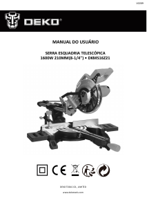 Manual DEKO DKMS16Z21 Serra de esquadria