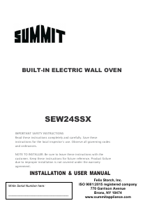 Handleiding Summit SEW24SSX Oven