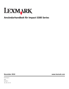 Bruksanvisning Lexmark Impact S301 Multifunktionsskrivare