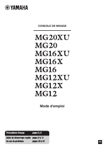 Mode d’emploi Yamaha MG20 Table de mixage