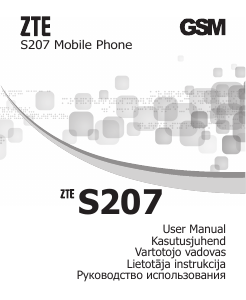 Manual ZTE S207 Mobile Phone