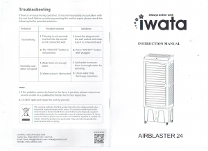 Manual Iwata AIRBLASTER-24 Fan