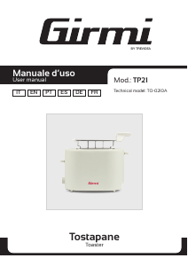 Manual Girmi TP21 Toaster