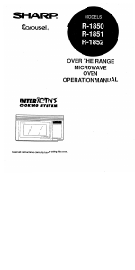 Manual Sharp R-1850 Microwave