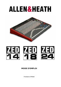 Mode d’emploi Allen & Heath ZED14 Table de mixage