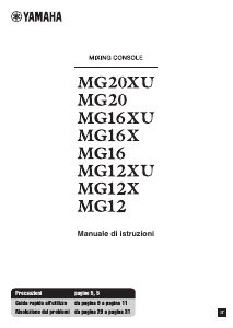 Manuale Yamaha MG16XU Pannello di missaggio
