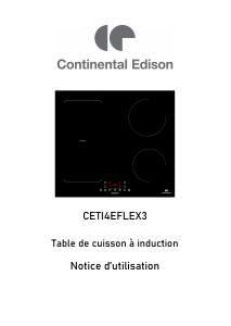 Mode d’emploi Continental Edison CETI4ZFLEX3 Table de cuisson