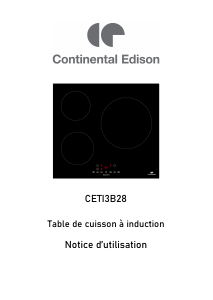 Mode d’emploi Continental Edison CETI3B28 Table de cuisson