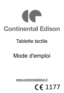 Mode d’emploi Continental Edison CEDTAB10BFW7 Tablette