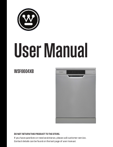 Manual Westinghouse WSF6604XB Dishwasher