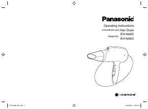 Brugsanvisning Panasonic EH-NA63 Hårtørrer