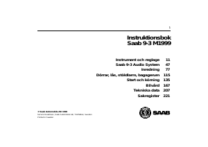 Bruksanvisning Saab 9-3 (1999)