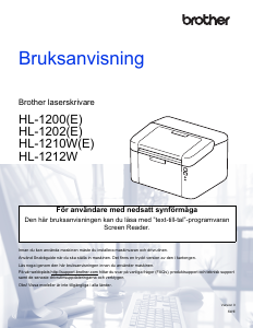 Bruksanvisning Brother HL-1200 E Skrivare