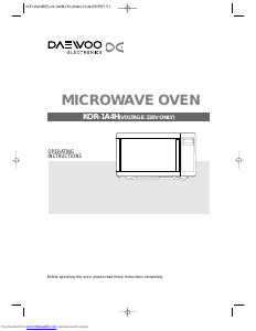 Handleiding Daewoo KOR-1A4H Magnetron