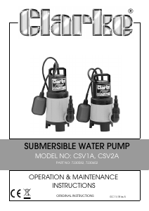 Manual Clarke CSV 1A Water Pump