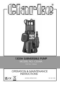 Manual Clarke CSV 4A Water Pump