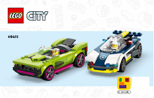 Kasutusjuhend Lego set 60415 City Politseiauto ja muskelauto tagaajamine