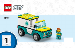 Manual Lego set 60403 City Emergency ambulance and snowboarder