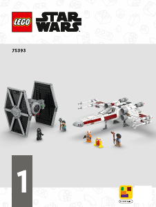 Handleiding Lego set 75393 Star Wars TIE Fighter en X-wing combi