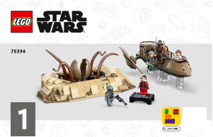 Návod Lego set 75396 Star Wars Púštny skif a Sarlaccova jama