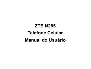Manual ZTE N285 Telefone celular