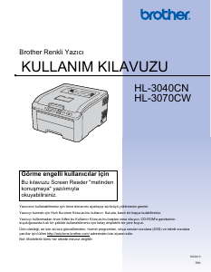 Kullanım kılavuzu Brother HL-3040CN Yazıcı