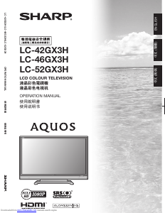 Handleiding Sharp AQUOS LC-46GX3H LCD televisie