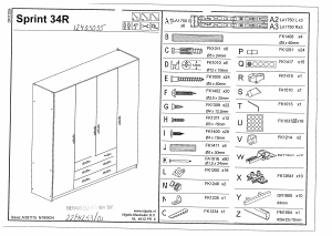 Bruksanvisning Leen Bakker Sprint (200x198x51) Garderobeskap
