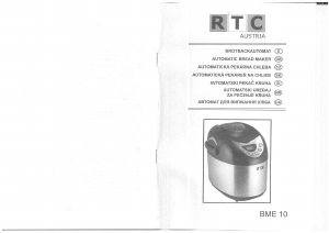 Bedienungsanleitung RTC BME 10 Brotbackautomat