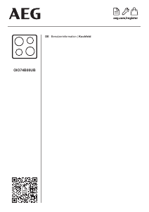 Bedienungsanleitung AEG OIO74B00UB Kochfeld