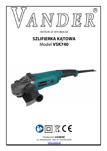 Instrukcja Vander VSK740 Szlifierka kątowa