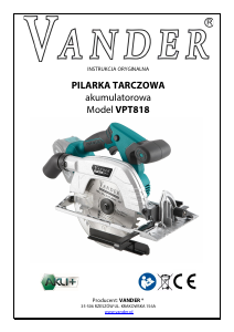 Instrukcja Vander VPT818 Pilarka tarczowa
