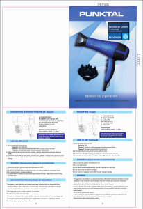 Manual de uso Punktal PK-2200 ION Secador de pelo