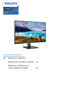 Návod Philips 273S1 S Line LED monitor