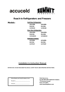 Manual Accucold AFS23MLLH Freezer