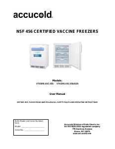 Mode d’emploi Accucold VT65MLVAC456ADA Congélateur