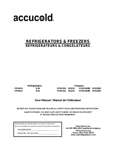 Mode d’emploi Accucold FFUF234IM Congélateur