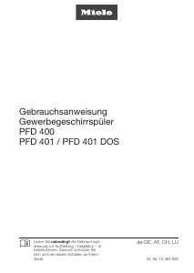 Bedienungsanleitung Miele PFD 400 U [WB SPEED] Geschirrspüler