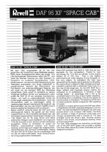 Instrukcja Revell set 07560 Trucks DAF 95 XF space cab