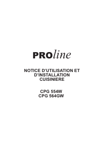 Mode d’emploi Proline CPG 564GW Cuisinière