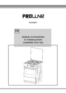 Mode d’emploi Proline PGC 66W-F Cuisinière